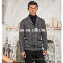 Stylish style men's 100% cashmere knitting cardigan